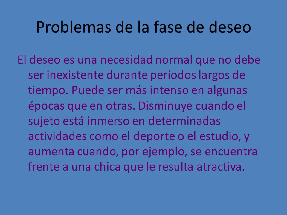 ejemplo de disfunción sexual